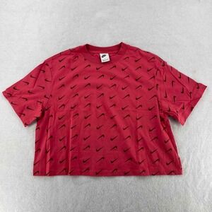 Nike Sportswear Swoosh Logo Crop Top Tee Pink Short-sleeves Women's Size Small